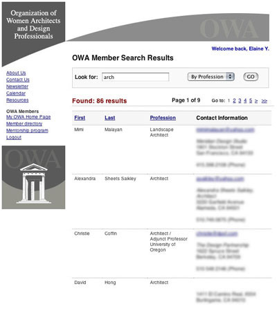 OWA member directory